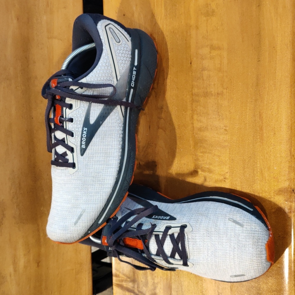 Brooks Ghost 14 multi gray with orange accents size 12